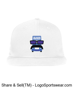 The Racing Trucker Flat Billed Hat Design Zoom